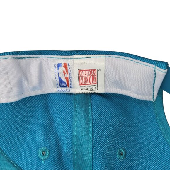 Charlotte Hornets NBA American Needle One Size Snapback Hat Blue Spell Out Rare - Picture 7 of 7